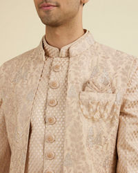Manyavar Men Beige Elegance Indo Western