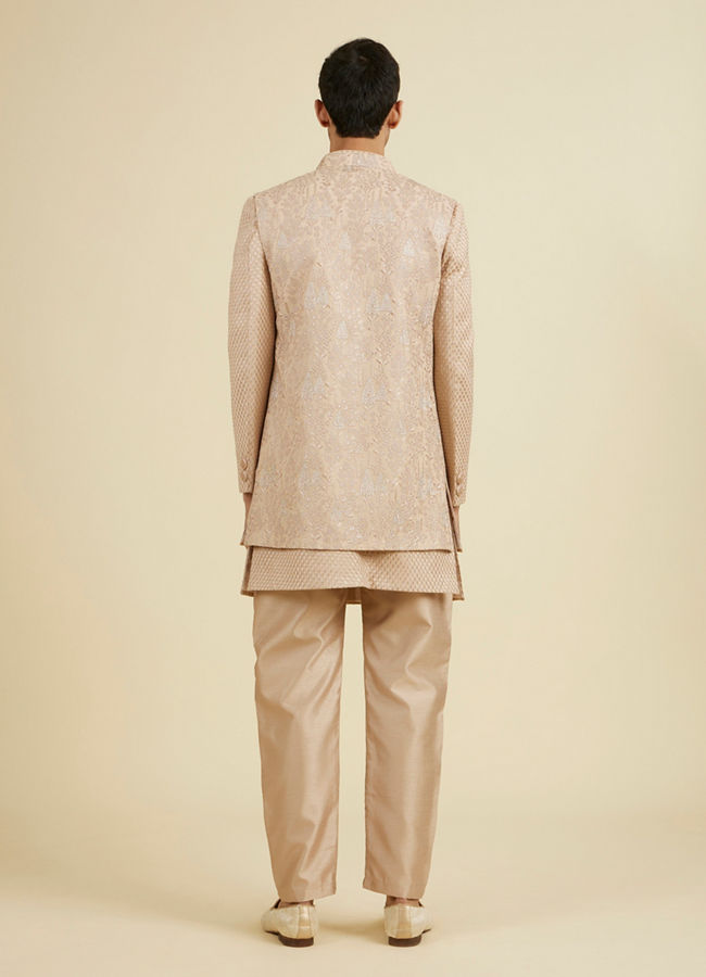 Manyavar Men Beige Elegance Indo Western
