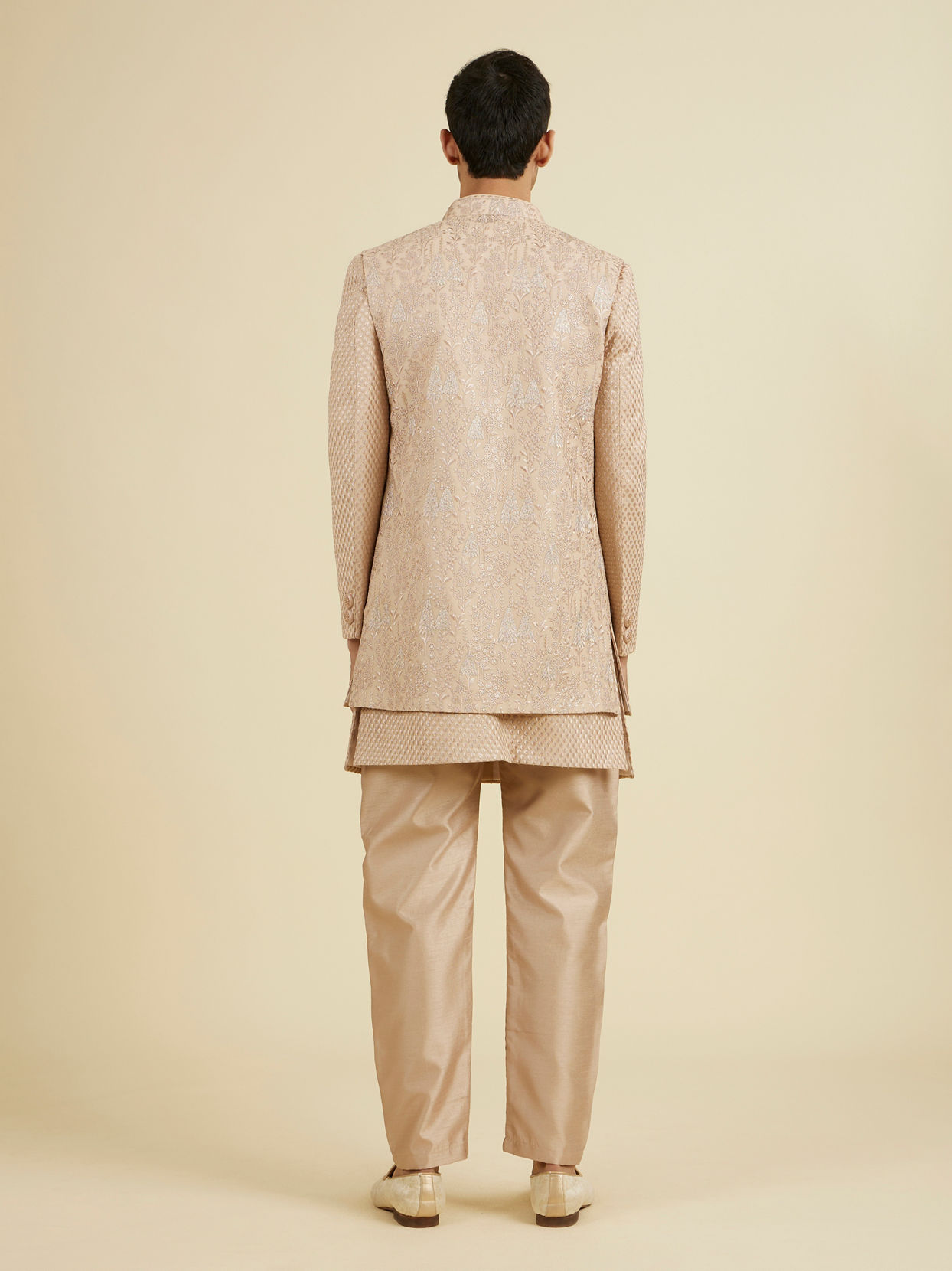 Manyavar Men Beige Elegance Indo Western