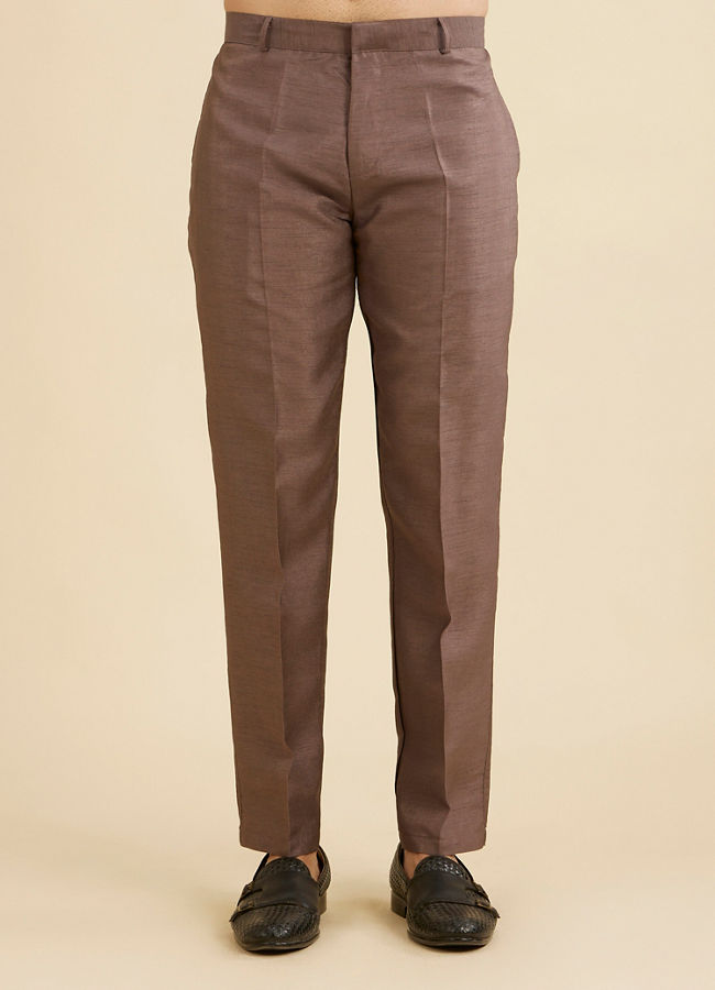 Manyavar Men Dark Brown Georgette Charm Indo Western