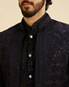 Manyavar Men Dark Blue Elegance Indo Western image number 1