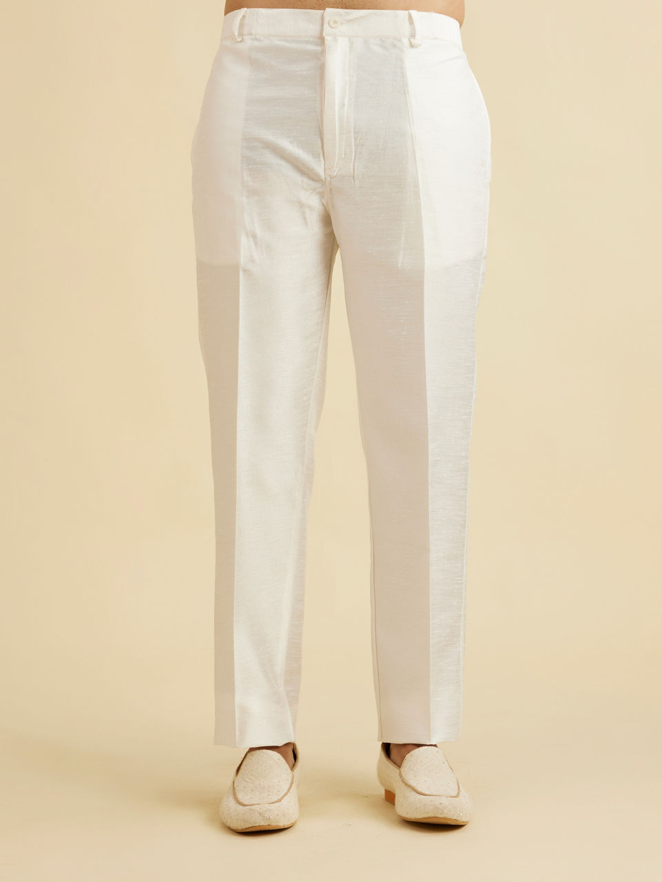 Manyavar Men Warm White Elegance Indo Western