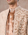 Manyavar Men Fawn Velvet Festivity Indo Western