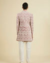 Manyavar Men Velvet Elegance in Pink Indo Western