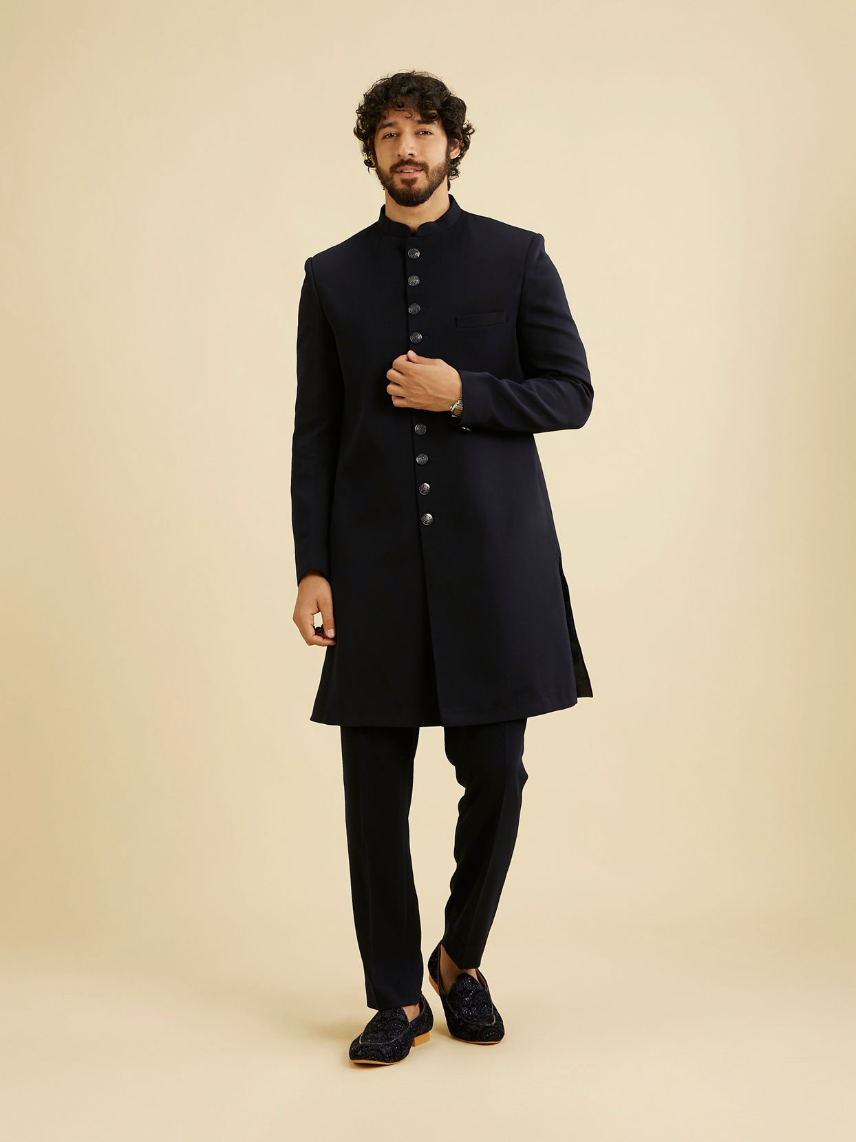 Manyavar Men Royal Azure Ensemble Indo Western