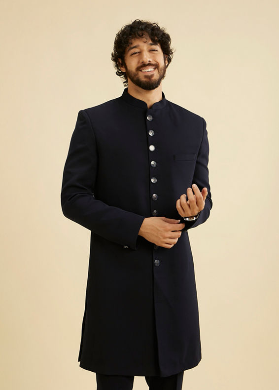 Manyavar Men Royal Azure Ensemble Indo Western