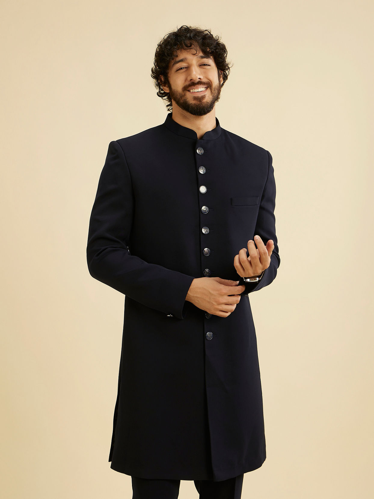 Manyavar Men Royal Azure Ensemble Indo Western