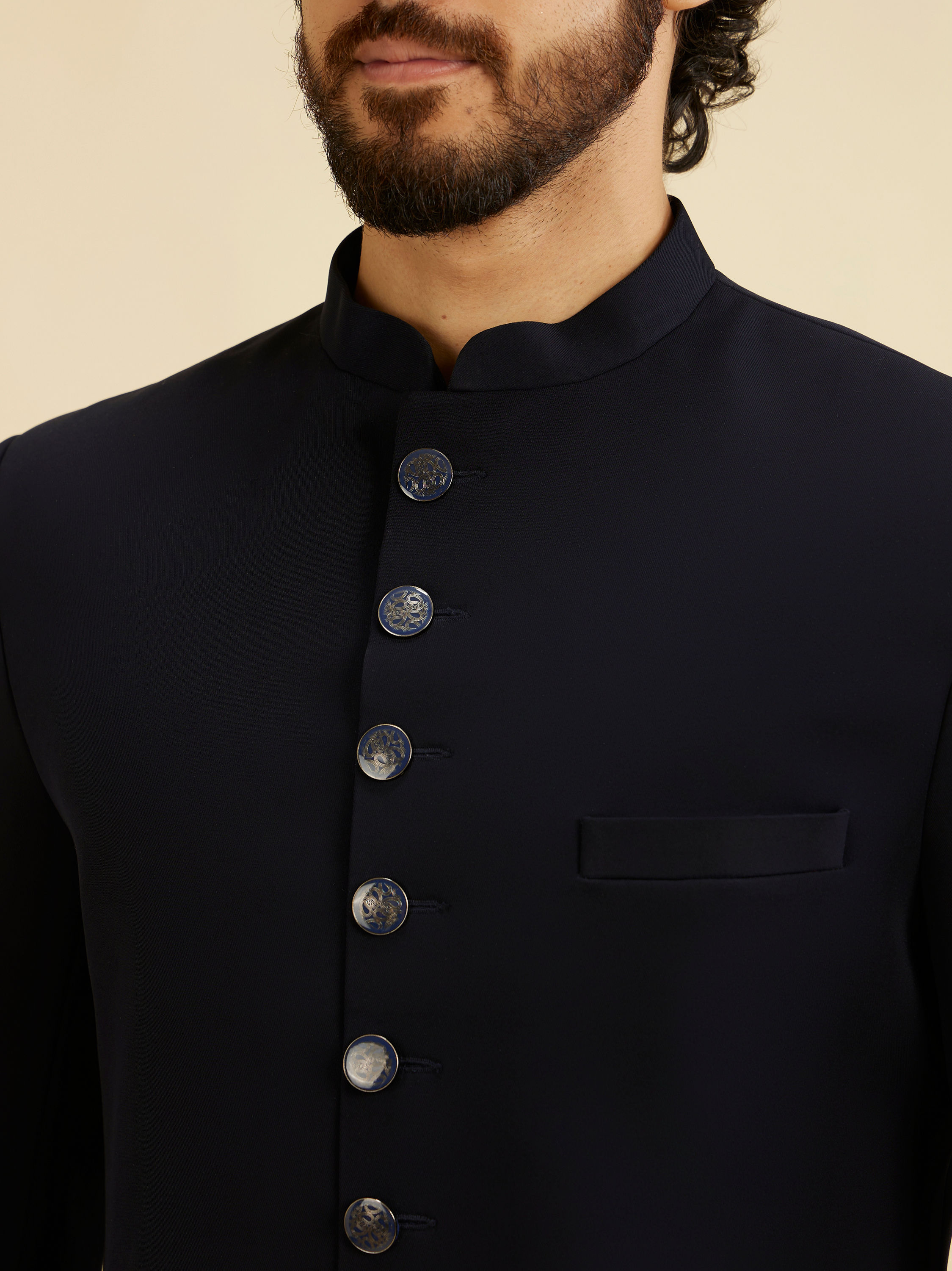 Manyavar Men Royal Azure Ensemble Indo Western