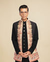 Ebony Black Indo Western Set with Doli Barat Motifs