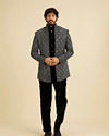 Manyavar Men Black Velvet Elegance Indo Western