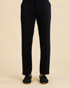 Manyavar Men Dark Blue Velvet Ensemble Indo Western