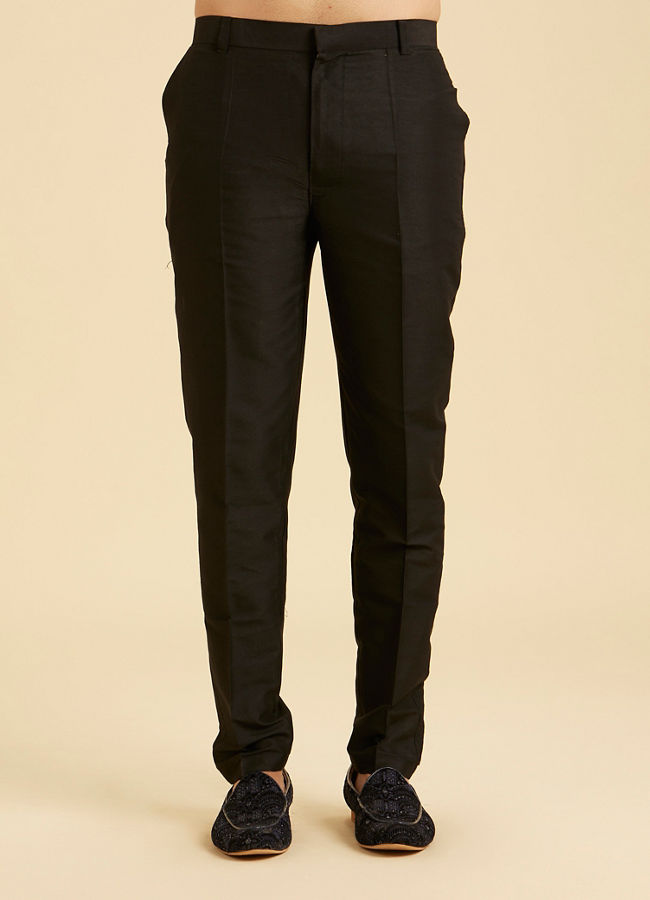 Manyavar Men Black Velvet Elegance Indo Western