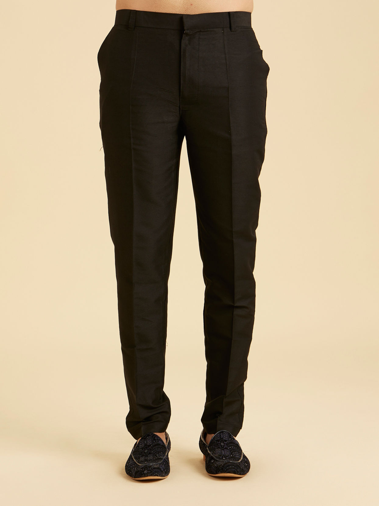 Manyavar Men Black Velvet Elegance Indo Western