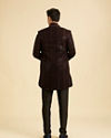 Manyavar Men Black Velvet Elegance Indo Western