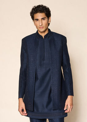 Manyavar Men Dark Blue Delight Indo Western