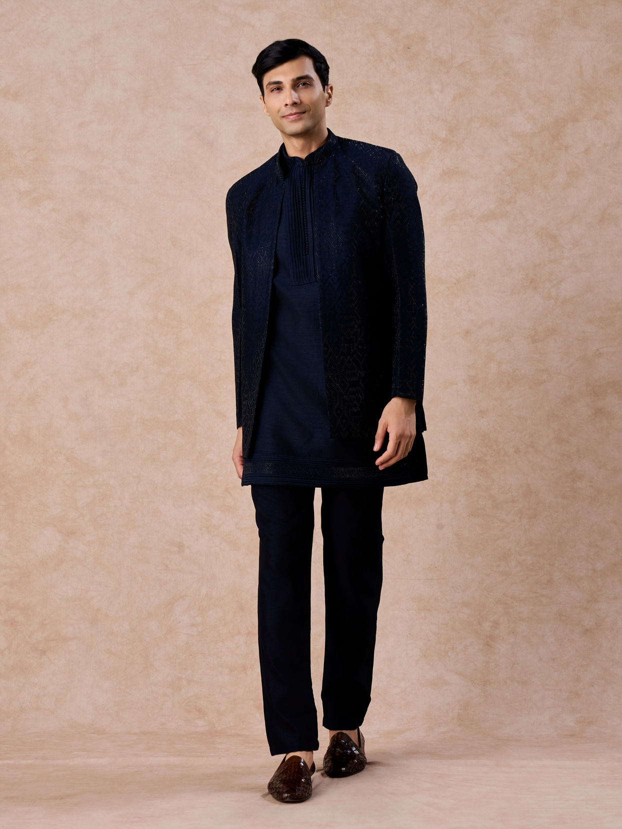 Manyavar Men Dark Blue Delight Indo Western