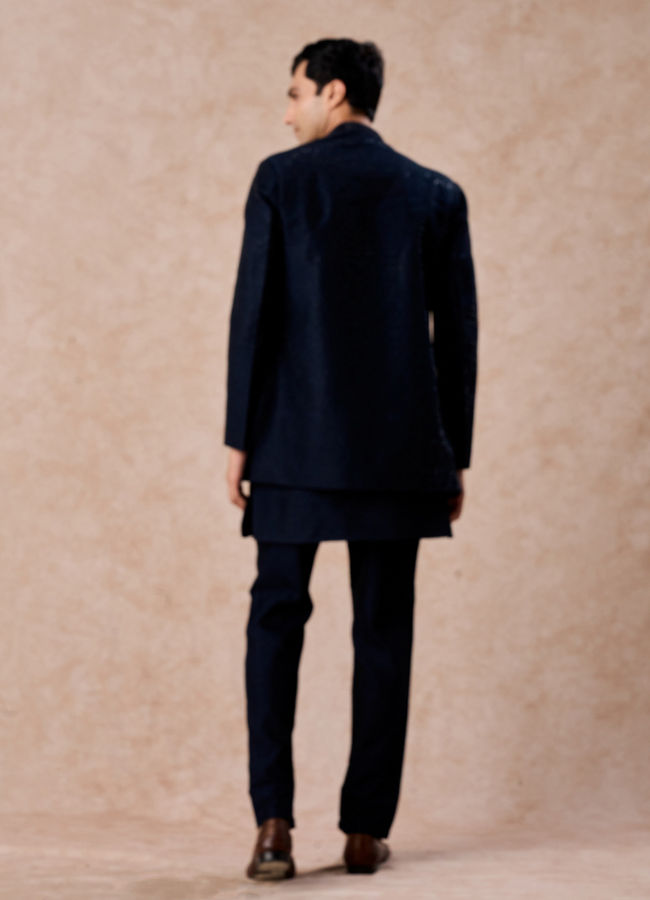 Manyavar Men Dark Blue Delight Indo Western