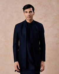 Manyavar Men Dark Blue Delight Indo Western