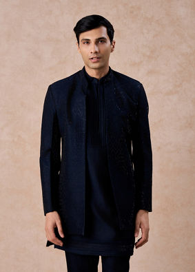 Manyavar Men Dark Blue Delight Indo Western