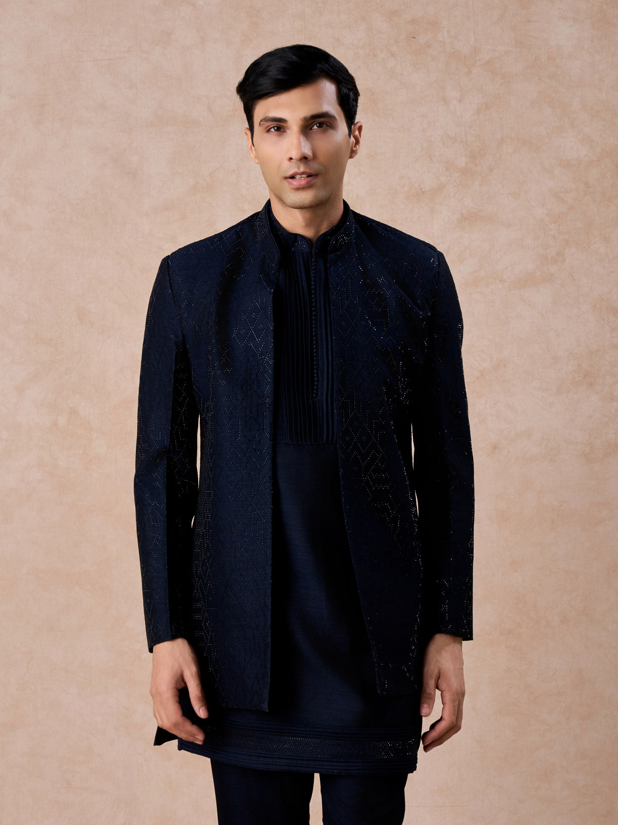 Manyavar Men Dark Blue Delight Indo Western