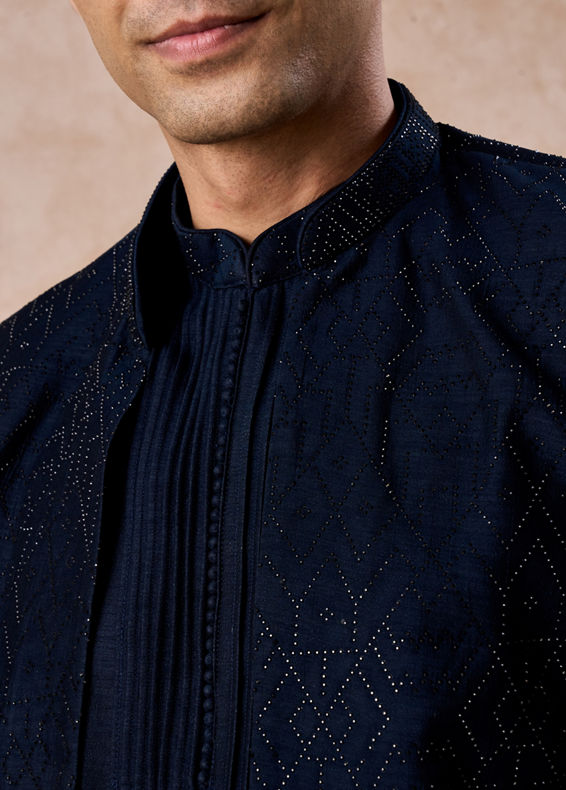 Manyavar Men Dark Blue Delight Indo Western