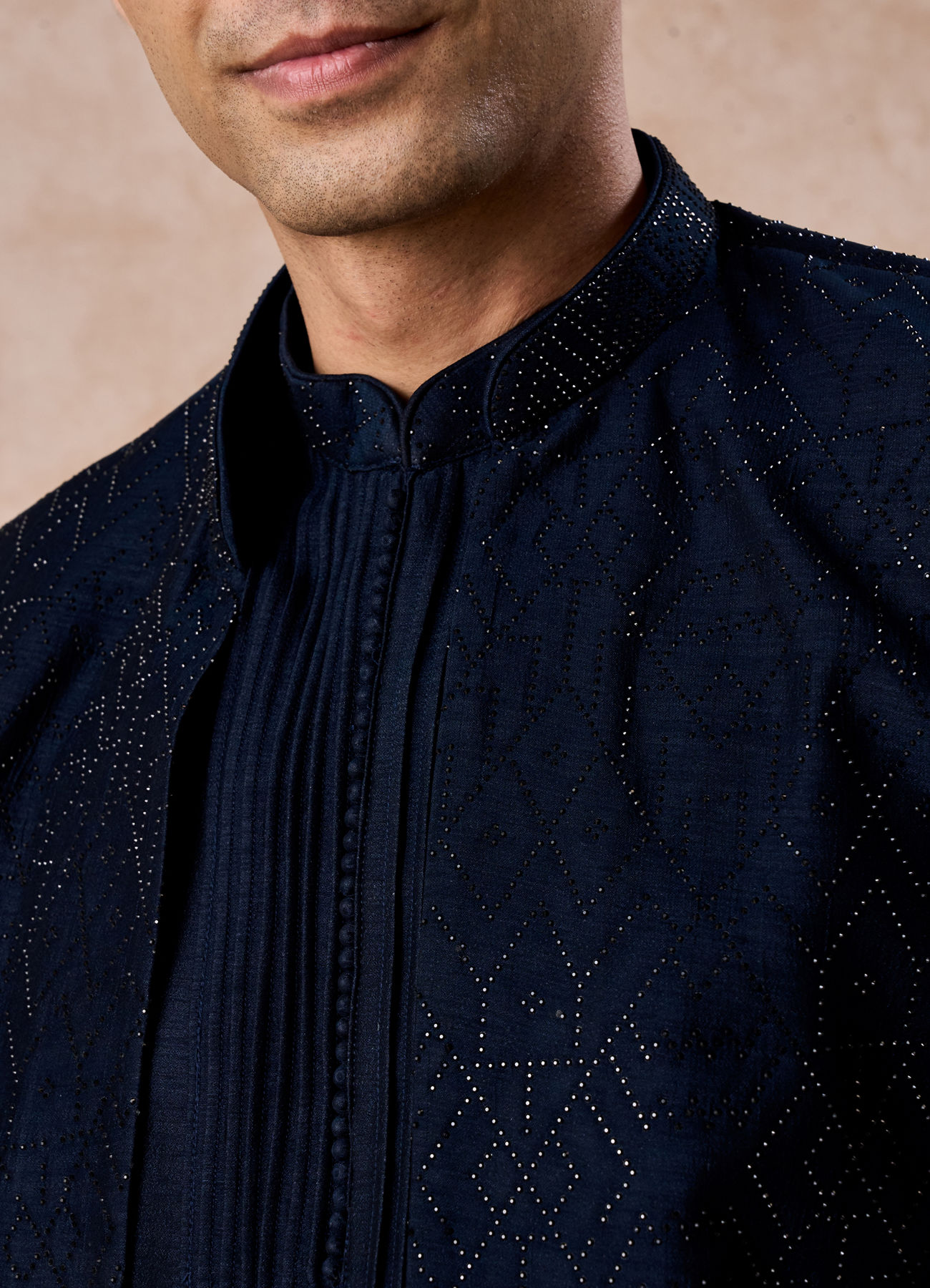 Manyavar Men Dark Blue Delight Indo Western