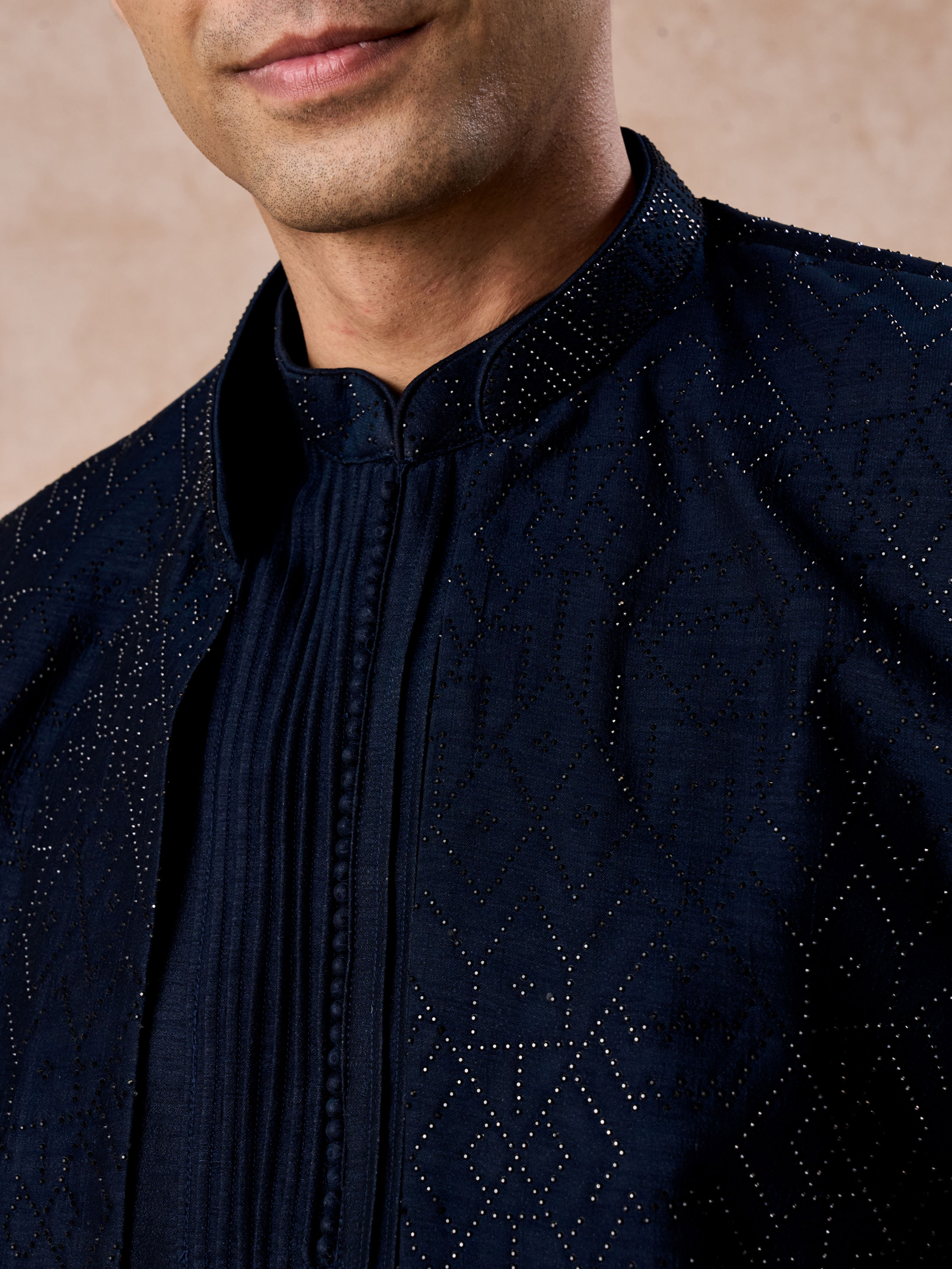 Manyavar Men Dark Blue Delight Indo Western