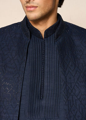 Manyavar Men Dark Blue Delight Indo Western
