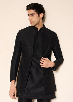 Manyavar Men Black Exquisiteness Indo Western