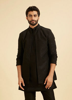 Manyavar Men Black Exquisiteness Indo Western