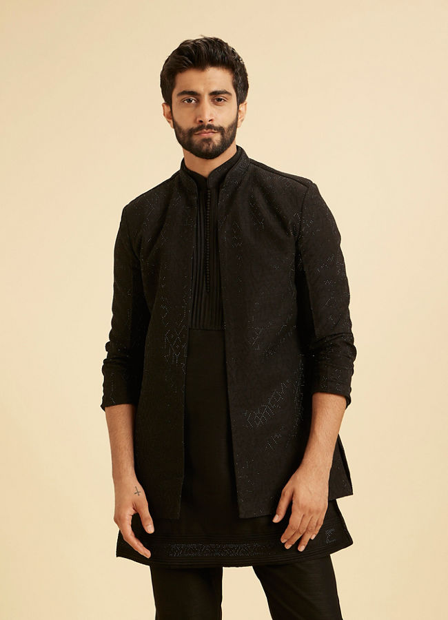 Manyavar Men Black Exquisiteness Indo Western