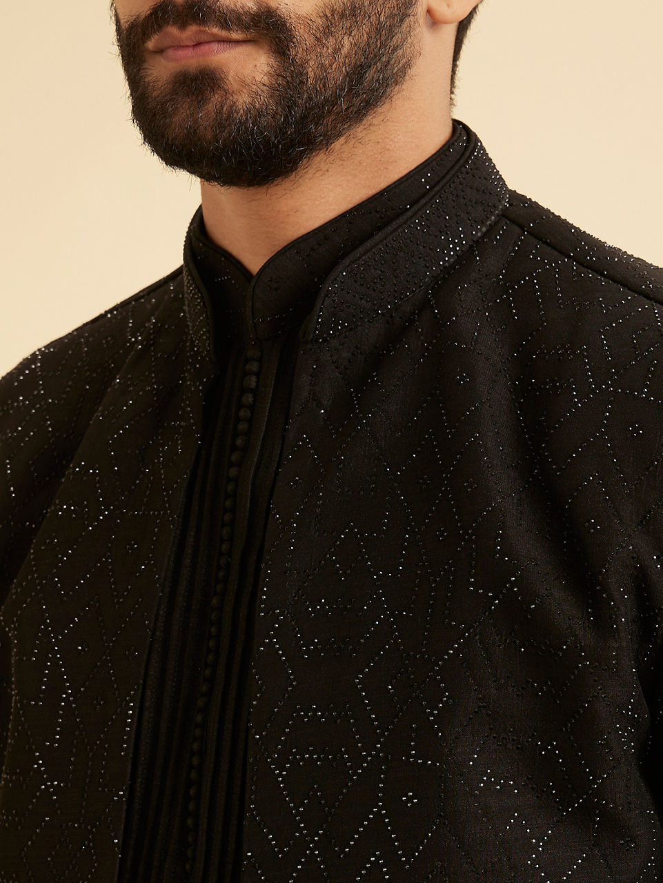 Manyavar Men Black Exquisiteness Indo Western