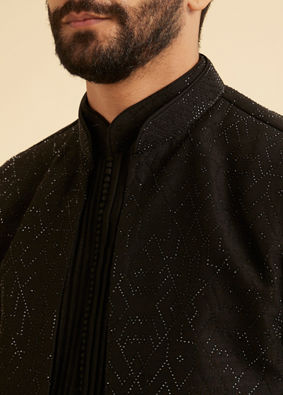 Manyavar Men Black Exquisiteness Indo Western