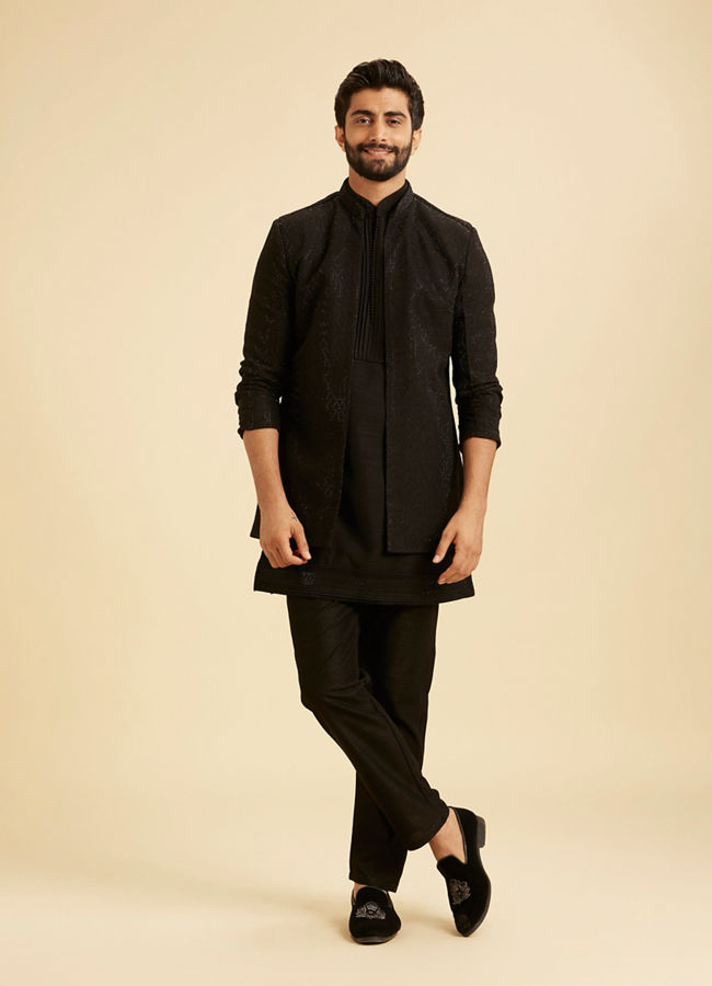 Manyavar Men Black Exquisiteness Indo Western