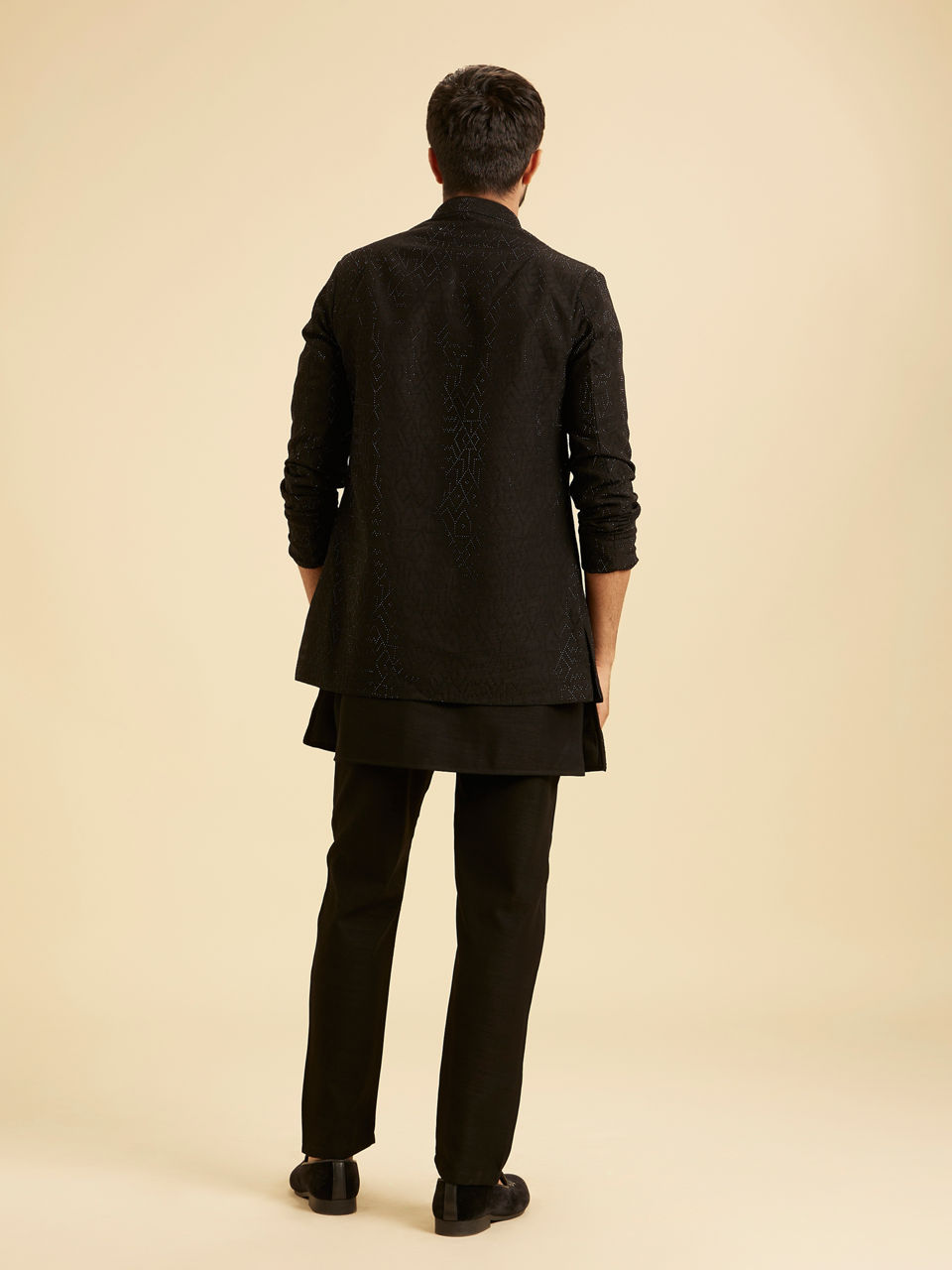 Manyavar Men Black Exquisiteness Indo Western