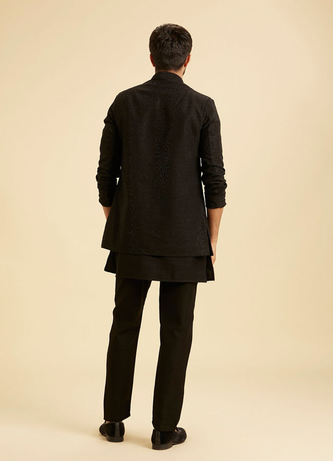 Manyavar Men Black Exquisiteness Indo Western