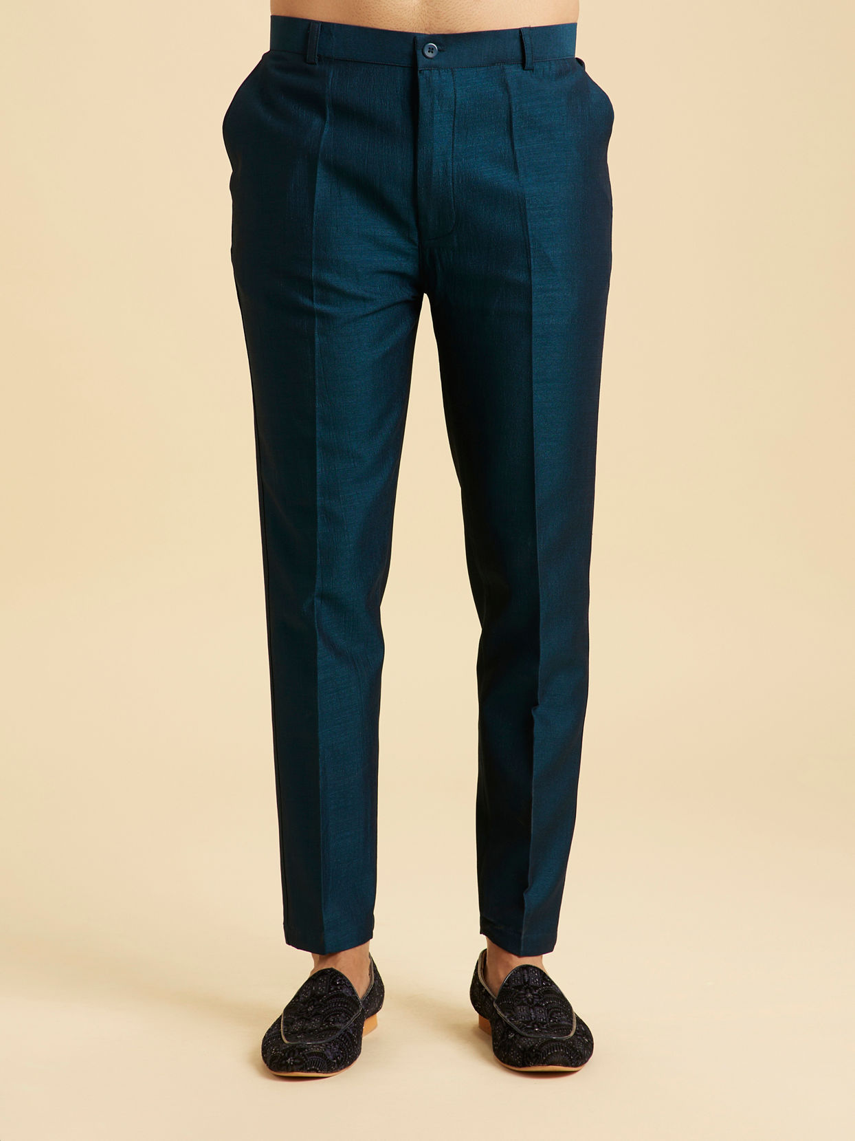 Manyavar Men Teal Blue Opulence Indo Western
