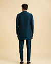 Manyavar Men Teal Blue Opulence Indo Western