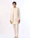 Manyavar Men Classic Cream Elegance Indo Western