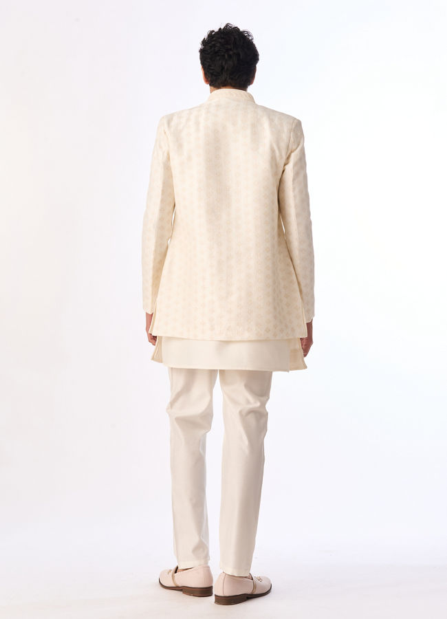 Manyavar Men Classic Cream Elegance Indo Western