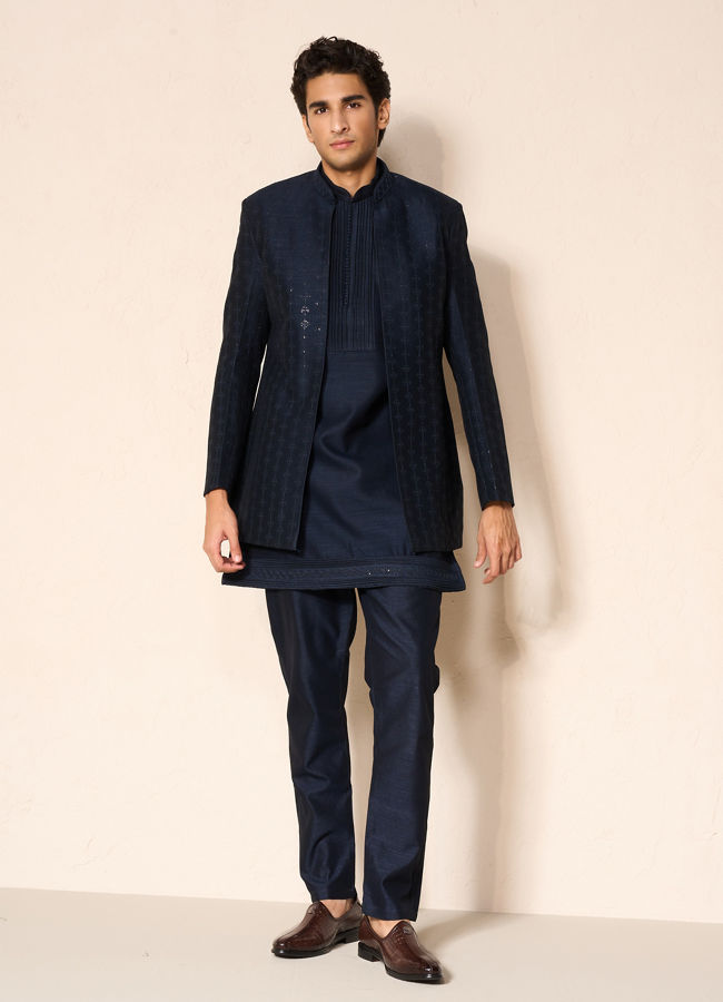 Manyavar Men Blue Majestic Indo Western