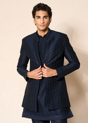 Manyavar Men Blue Majestic Indo Western