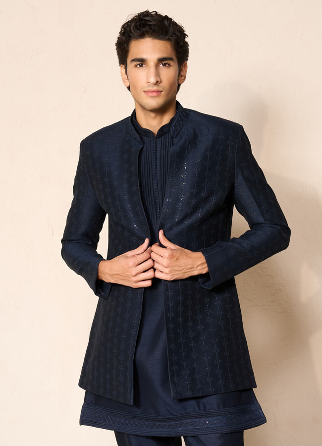 Manyavar Men Blue Majestic Indo Western