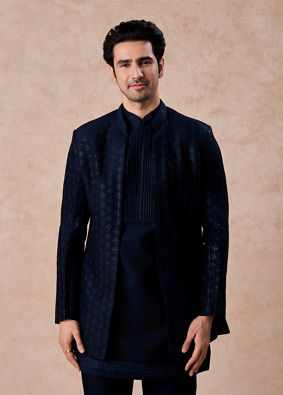Manyavar Men Blue Majestic Indo Western