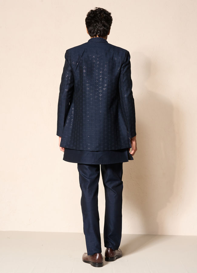 Manyavar Men Blue Majestic Indo Western