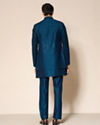 Manyavar Men Teal Blue Elegance Indo Western