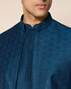 Manyavar Men Teal Blue Elegance Indo Western