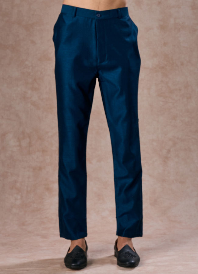 Manyavar Men Teal Blue Elegance Indo Western