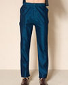 Manyavar Men Teal Blue Elegance Indo Western
