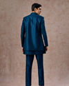 Manyavar Men Teal Blue Elegance Indo Western